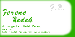 ferenc medek business card